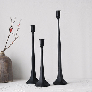 Juego <span class=keywords><strong>de</strong></span> 3 <span class=keywords><strong>Candelabros</strong></span> <span class=keywords><strong>de</strong></span> Hierro Negro Estilo Americano Vintage, Hechos a Mano, Ecológicos, <span class=keywords><strong>de</strong></span> Metal Dorado, <span class=keywords><strong>para</strong></span> Comedor, Sala <span class=keywords><strong>de</strong></span> Estar, Navidad - Product Image 2