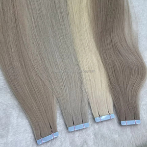 Extensiones de cabello Remy ruso alineado eslavo, cinta Invisible de Color <span class=keywords><strong>rubio</strong></span> <span class=keywords><strong>ceniza</strong></span> de alta calidad, clasificación de cabello Ins - Product Image 1