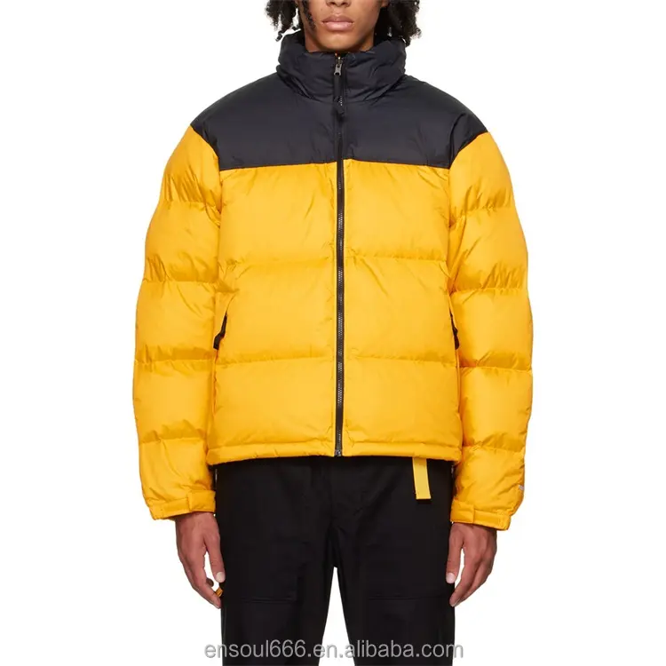 Jaqueta de inverno de nylon com duas cores para homens, jaqueta fofa com penas de pato quente e luz para uso ao ar livre, logotipo personalizado