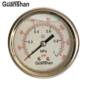 2.5 Inch Vloeistof Gevulde Rug Aansluiting Manometer, Glycerine Manometer