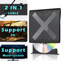 Lecteur externe USB Blu-ray, graveur externe pour ordinateur de bureau, graveur Blu-ray pour ordinateur portable, lecteur de CD, prend en charge la 3D