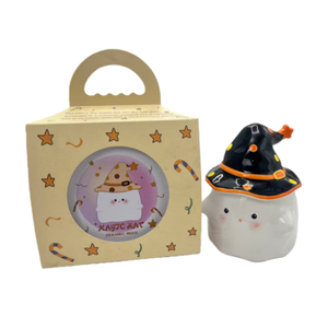 Modern Cute Funny Ghost Design Ceramic Mug Set Halloween Cup Cover <b>Box</b> Business Gifts <b>for</b> Girls and Boys Birthday <b>Present</b> - Product Image 6