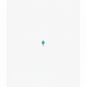 Clous d'oreille et de nez pour enfants en alliage d'acier inoxydable, forme de bague, avec goutte de diamant turquoise, dos plat, 6 mm, bijoux de studio de perçage - Product Image 1