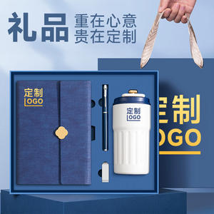 ชุดของขวัญสมุดบันทึกธุรกิจระดับพรีเมียม A5 ปกหนังพิมพ์โลโก้ส่วนตัว สมุดจดบันทึกสำหรับการประชุมสำนักงาน พร้อมชุดปากกา - Product Image 3