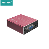 Convertidor profesional de señal DVI a VGA con caja de aluminio roja, multiplicador de señal HD sin pérdidas para múltiples monitores de portátiles