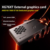 Unit Grafis Eksternal EGPU dengan AMD Radeon RX7600XT, OCuLink & USB4, Daya Penuh 150W, Pendingin Ruang Uap, PD Terbalik 100W.