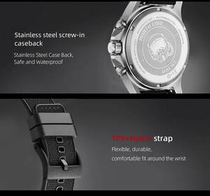 Orologio da Uomo North Edge Mach2 Sportivo in Acciaio Inossidabile Elettronico Cronografo a Tre Occhi con Lancette Ricarica Solare Impermeabile - Product Image 4