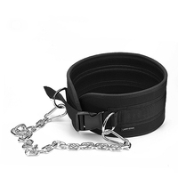 Cinturón de levantamiento de pesas de cuero vacuno con logo personalizado 2026 para gimnasio, fitness, con cadena de acero y nailon, logo personalizable