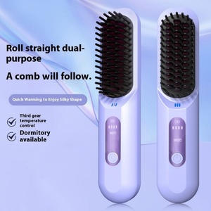 2025 4 Temperature Levels Electric Hair Straightener Comb Hair Straightener Brush Portable Hair Straightener - Product Image 2