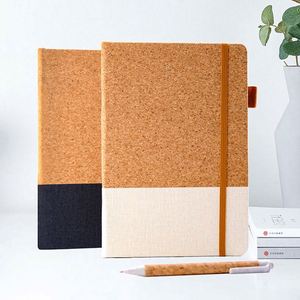 A5 Spiral Diary <b>Planner</b> Binder Notebook Set 100 Sheets Printed Manifestation <b>Journal</b> Cork Cloth PU Fabric Hardcover Wholesale - Product Image 4