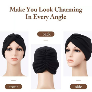 <span class=keywords><strong>Comprar</strong></span> Gorro de Satén Sedoso HLC Pre-Atado con Nudo, Turbante, Gorro para Dormir, Gorro para Quimioterapia, Gorro para el Cabello, Gorro Musulmán, Hiyab, Pañuelo, Gorro de Doble Capa con Banda para las Orejas - Product Image 2