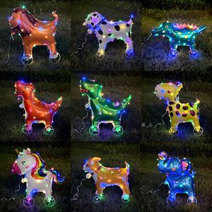 Led phát sáng Inflatable đi bộ động vật lá bóng bay với bánh xe Pet bóng bay cho công viên ngoài trời sinh nhật đảng trang trí - Product Image 6