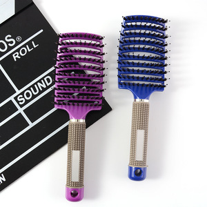 Cross-border wholesale of <b>wide</b>-tooth boar bristle hair <b>combs</b> with large curved bristles and bristles, massage <b>combs</b> for - Product Image 3