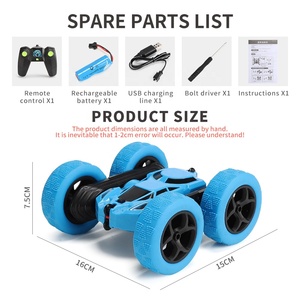 <span class=keywords><strong>Coche</strong></span> de Acrobacias RC de Doble Cara con Control Remoto de 2.4GHz, 4WD Todoterreno, Rotación de 360°, Recargable, Juguete de Carreras para Niños - Product Image 1