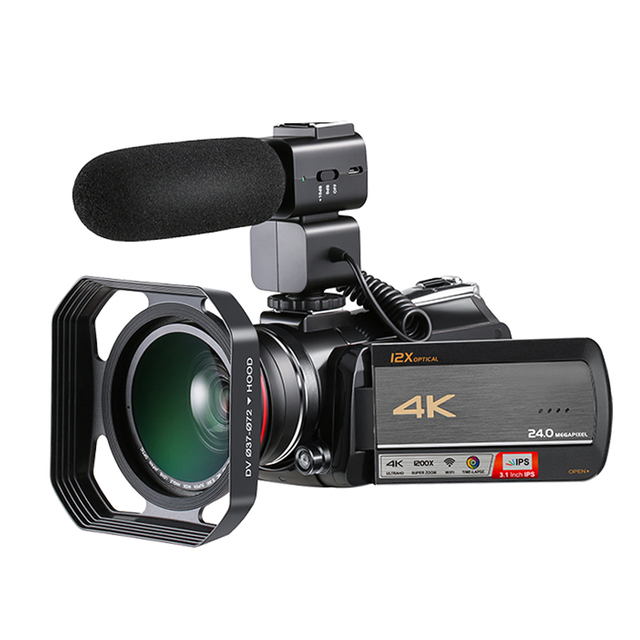 24Mp 4K Wifi Optical Zoom Digital Video Camera With Touch Display And 100X Digital Zoom
