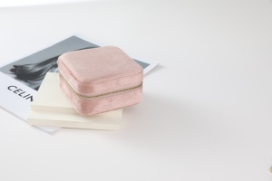 Colorful Velvet Jewelry <b>Storage</b> <b>Box</b> Zipper Portable Travel Case Multi Compartment Organizer for Women - Product Image 5