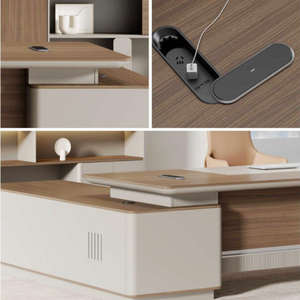 ใหม่ล่าสุดหรูหรา CEO L Shaped เฟอร์นิเจอร์สำนักงานเจ้านายไม้ทันสมัยโต๊ะคอมพิวเตอร์ผู้บริหารโต๊ะสำนักงาน - Product Image 2