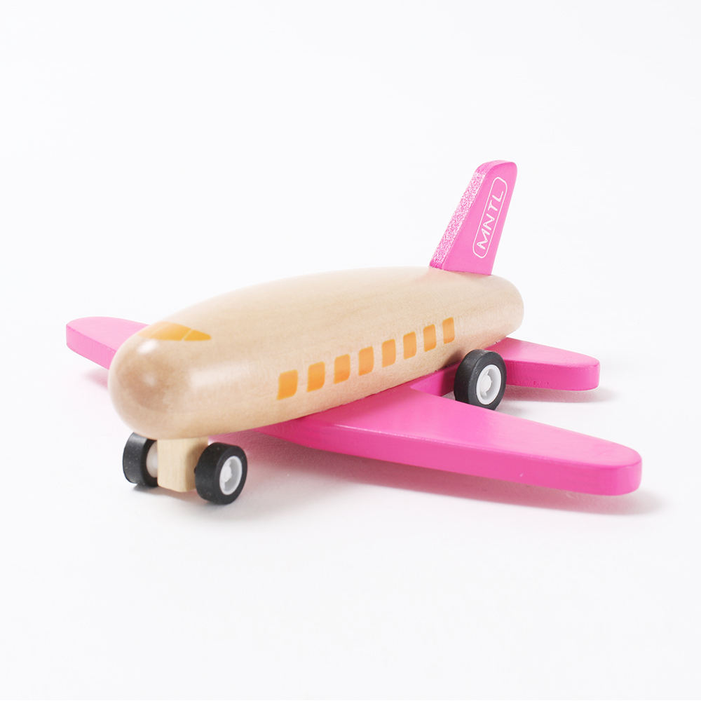 Pink wooden aircraft models