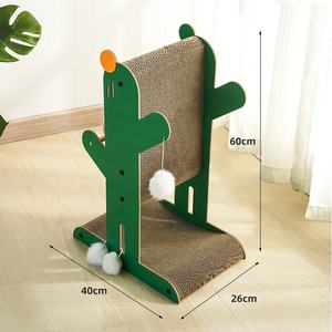 แผ่นลับเล็บแมวสัตว์เลี้ยงแบบสองด้านประกบกันเป็นคลื่นกระดาษลูกฟูกหลายชั้นแคคตัสแคร็กเกอร์สำหรับแมว - Product Image 3