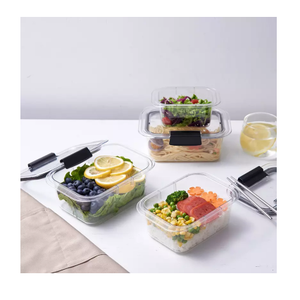 Organizador de despensa de alimentos, almacenamiento de nevera de cocina, caja fresca, contenedores de almacenamiento herméticos de plástico transparente con tapa - Product Image 1