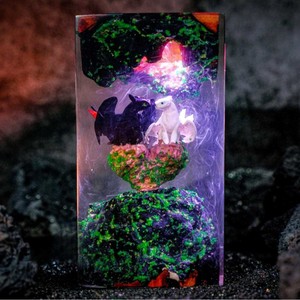 Adorno de Arte Luminoso de Resina y Madera con Temática de Furia Nocturna y Furia Ligera, Decoración de Escena de Dragón de Fantasía con Luz LED, Regalo Coleccionable - Product Image 2