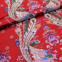 Broderie Jacquard en gros de tissu de brocart de conception classique chinoise de Phoenix pour le tissu de mariage de Textile à la maison