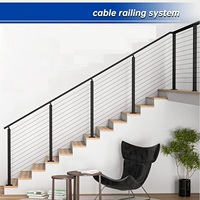 Takara — balustrade de câble en acier inoxydable, balustrade de fil noir, support de Surface latéral, de pont, escalier