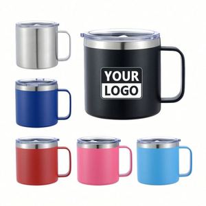 Tasses en acier inoxydable personnalisées de 12/14 oz, bouteilles modernes portables à double isolation sous vide pour l'eau et le café - Product Image 4