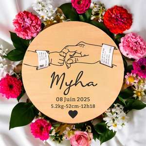 Personalized Baby Birth Stats Sign, Custom <b>Wooden</b> Name Plaque, Newborn Announcement Sign, <b>Nursery</b> Wall <b>Decor</b>, Baby Shower Gift - Product Image 6