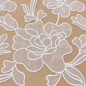 Handmade DIY thêu sequin ren vải rèm cửa mềm Hoa Wedding Dress trang trí lưới chất liệu cho hàng may mặc - Product Image 3