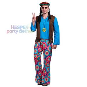 Déguisement Homme Rétro Années 70 Hippie Amour et Paix, Combinaison Vintage pour Adulte, Tenue de Fête Carnaval Halloween Style Pirate - Product Image 1