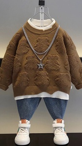 2025 nouveau <span class=keywords><strong>pull</strong></span> d'hiver pour garçon à la mode petits et moyens enfants automne et printemps veste tricots pour bébé - Product Image 6