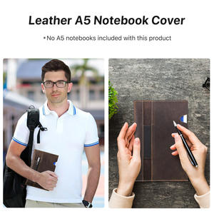 Funda de Cuero Delgada y Minimalista para Cuaderno A5, Hecha a Mano, Funda de Cuero Vintage Personalizada para Diario, Biblia, Libro - Product Image 2