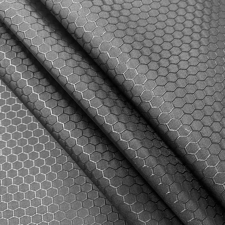 Polyester Fabric Hexagon Hexagonal Grid Rip Stop Luggage Lining Fabric