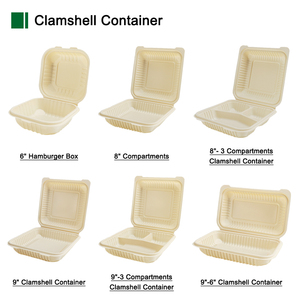 Recipiente biodegradável para hambúrgueres, amido de milho descartável, caixa de plástico para levar comida, recipiente para embalagem de alimentos - Product Image 2