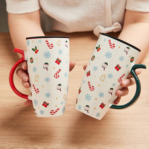 Tasses à café en céramique de Noël grande capacité, tasses à boire personnalisées de dessin animé pour le bureau - Product Image 5