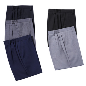 Women's Navy Blue Twill Dress Pants For Daily Wear Polyester Fiber Workwear - Product Image 3
