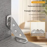 Support d'angle multifonctionnel en acier inoxydable pour meubles Connecteur d'angle de lit fixe à trois côtés pour table et chaise
