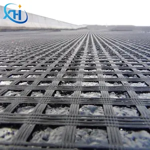 Tốt độ bền kéo Polyester geogrids Pet geogrid sông ngân hàng Tăng cường giữ lại tường geogid giá