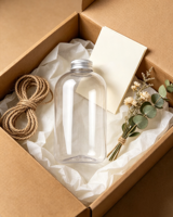 Bouteille de boisson en plastique PET transparente ovale de 500 ml de qualité alimentaire avec couvercle à vis en aluminium pour l'emballage de jus de fruits, de lait et de thé