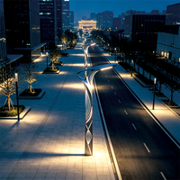 Poteau d'éclairage paysager LED torsadé élégant (alliage d'aluminium thermolaqué + bande LED linéaire) IP65 étanche, éclairage public 360°