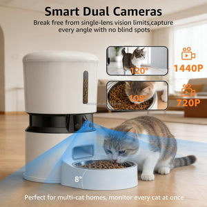 เครื่องให้อาหารแมวอัตโนมัติอัจฉริยะ 2K กล้องคู่ 5G WiFi พร้อมวิดีโอความละเอียด 1440P HD  ตู้จ่ายอาหารสัตว์เลี้ยงพร้อมระบบเสียง 2 ทาง ชามสแตนเลส - Product Image 2