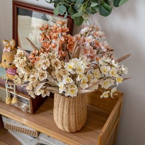 Fleurs Artificielles Moonlight Imprint Blanc Rose Orange Marron Clair Haute Simulation Décoration Mariage Maison Bouquet CallaFloral - Product Image 1