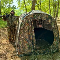 Tente de chasse extérieure à une chambre, panoramique à 360 degrés, camouflage, ouverture automatique rapide, imperméable, portable, pour camping discret