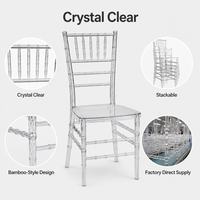 Chaises Chiavari en résine acrylique transparente en gros pour mariages, événements, fêtes, salon et entrée