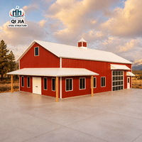Bâtiment industriel préfabriqué en structure légère en acier pour élevage de bétail et stockage d'équipements, kits de construction de hangar pour ferme laitière