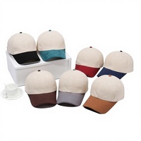 Gorra de béisbol transfronteriza de primavera para hombre y mujer, diseño de bloques de color, de pana, con visera de 6 paneles, sombrero informal para exteriores, venta al por mayor