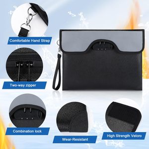 <span class=keywords><strong>Bolsa</strong></span> Ignífuga <span class=keywords><strong>para</strong></span> Documentos y <span class=keywords><strong>Dinero</strong></span> con Cerradura, Almacenamiento Impermeable de Silicona y Fibra de Vidrio Duradero <span class=keywords><strong>para</strong></span> Archivos de Efectivo y Colecciones - Product Image 6