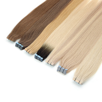 Extensiones de Cabello con Cinta Adhesiva de Diseño de Alta Gama Personalizadas de Fábrica, 100% Cabello Humano Virgen, Extensiones de Cinta Adhesiva de Doble Trama para Mujer