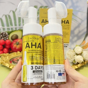 Natural AHA Skincare Foaming Face Wash Limpiador de limpieza facial con <span class=keywords><strong>ALPHA</strong></span> HIDROXIACIDOS VITAMINA C & E Hidratante Anti Acné Piel - Product Image 4